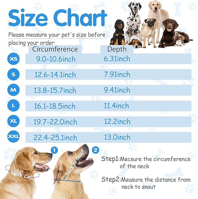 Upgrade Soft Dog Cone Collar, Dog Cone Alternative to Stop Licking After Surgery, Adjustable Comfy Cones for Small/Medium/Large Dogs, Light-Weight Mesh Fabric Elizabethan Collars (L)