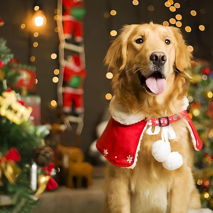 Christmas Dog Collar with Buckle Adjustable Safety Nylon Collars for Small Medium Large Dogs, Cute Stylish Girl Boy Christmas Dog Collar (Christma Red,XS)