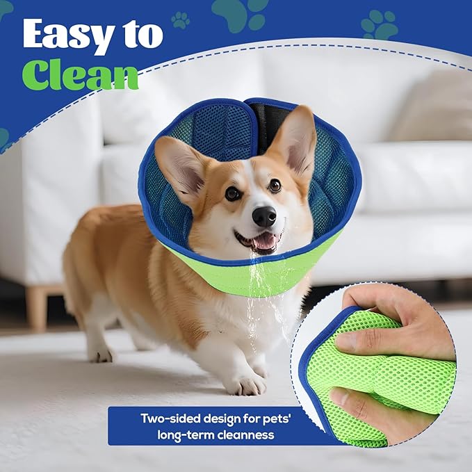 Dog Cone Collar After Surgery, Adjustable Recovery Collar for Small Dogs, Soft Breathable for Large Medium Small Dogs Anti-Bite Lick Protective Wound