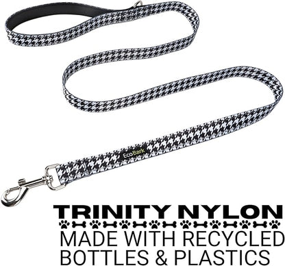 EcoBark Dog Leash - Soft & Reflective Comfort Leash with Padded Handle - Safe, Strong, & Durable for Small, Medium or Large Dogs (Houndstooth)