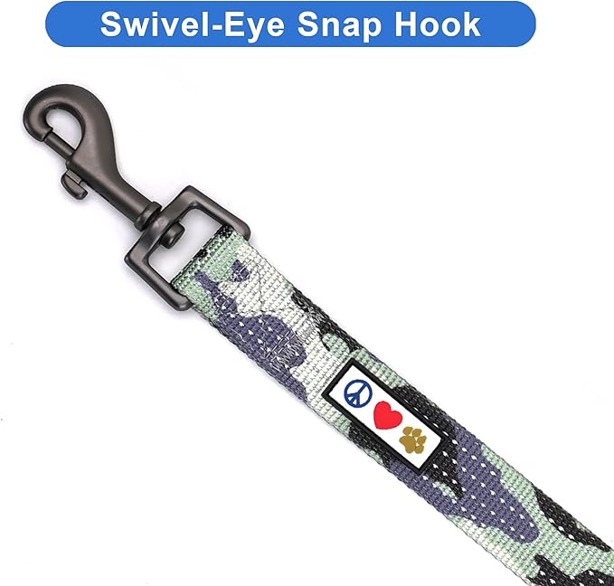 Pawtitas Camo Grey Dog Leash 6 ft XS/S Reflective Durable Lightweight Dog Lead for Small Dogs and Puppies