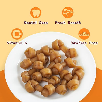 Jungle Calling Peanut Butter Dog Treats, Dental Puppy Chews, Rawhide-Free Bones for Small Dogs, 2.5'', About 15 Count