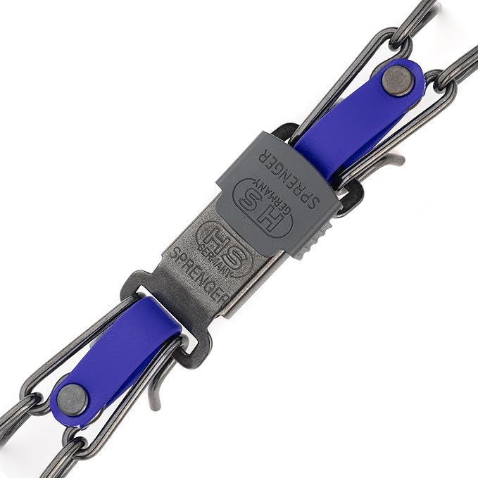 Herm Sprenger Black Stainless Steel Dog Collar with Quick Release ClicLock Buckle O-Ring Biothane Insert Training Collar Made in Germany (Blueberry Royal, 23in x 3.2mm(Neck Size up to19-20in))