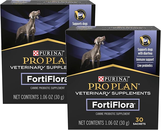 Purina Pro Plan Veterinary Supplements FortiFlora Dog Probiotic Supplement, Canine Nutritional Supplement 30 Ct. Box (Pack of 2)