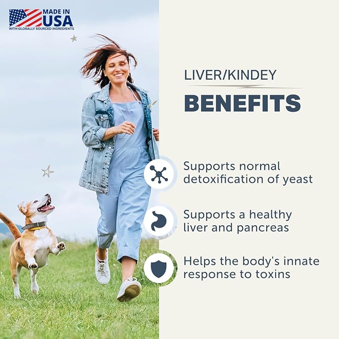 Four Leaf Rover Dog Liver Support - with Organic Milk Thistle & Mushrooms - with Kidney Support - Detox & Cleanse - Veterinarian Formulated