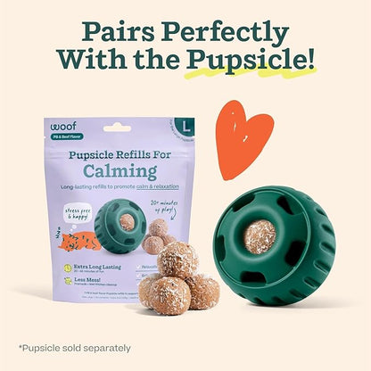 WOOF Pupsicle Refill Pops for Calming - Long-Lasting Refills for The Pupsicle Toy to Promote Calm - Calming Dog Treats - Magnesium for Dogs- XL Pops - 5 Count - 3 Pack
