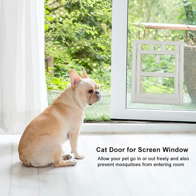 Pet Door, Sturdy Doggie Pet Door, Doggy Doggie Door, Screen Window Gate, Interior and Exterior Doors for Pet Lovers (L Day Style)
