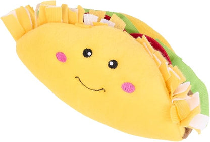 ZippyPaws NomNomz - Dog Squeaky Toys to Keep Them Busy, Funny Food Plush for Small & Medium Dogs, Cute Stuffed Puppy Toy, Pet Products, Gift for Dogs of All Breeds, Soft and Cuddly - Taco