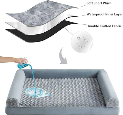 BFPETHOME Dog Beds for Large Dogs, Orthopedic Dog Bed for Medium Large Dogs,Big Waterproof Couch Pet Bed with Removable Washable Cover
