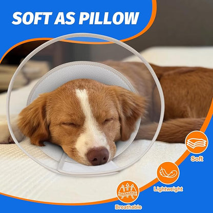 Dog Cone Collar with Soft Liner to Stop Licking, Elizabeth Recovery Collar After Surgery for Large Medium Dogs, Comfortable Pet Head Cone Alternative for Neutering Spay Injury (S)