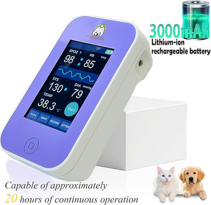 Veterinary Monitor: Pets Vital Signs of spo2,Pulse Rate,Temperature and Blood Pressure Monitoring Dog or cat Blood Pressure Color Touch Screen Monitor