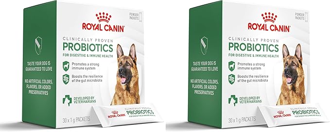 Royal Canin Probiotics for Dogs Digestive and Immune Health Powder Supplement for Dogs of All Ages, 30 Count (Pack of 2)