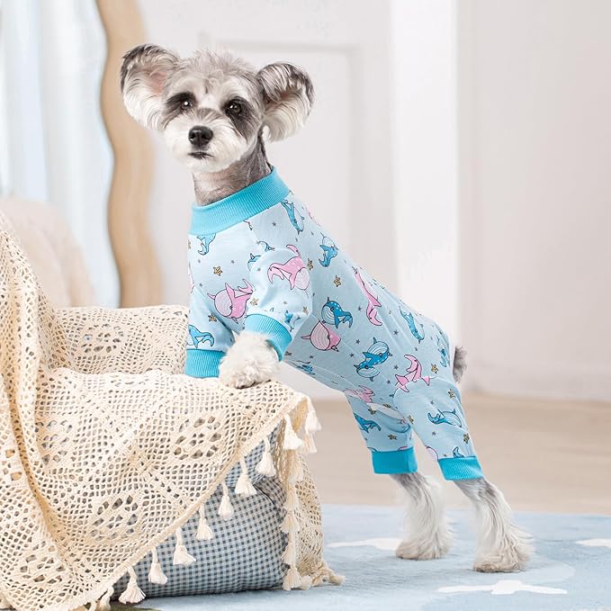 Dog Surgery Recovery Suit, Dog Onesie for Surgery Female Male Dogs, Dogs Pajamas Long Sleeve, Small Dogs Onesie, Abdominal Wound Bandages Surgical Suit, Cat Recovery Suit for Shedding Skin Disease
