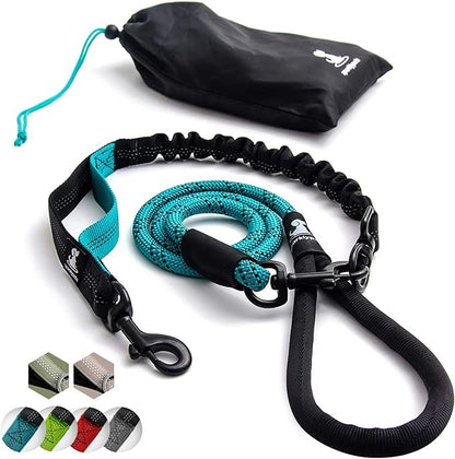 SparklyPets - Heavy Duty Bungee Rope Leash for Large and Medium Dogs - No Pull, Shock Absorber Long Dog Training Lead - No Slip Reflective Line for Outside (5.5 Ft Bungee Leash)