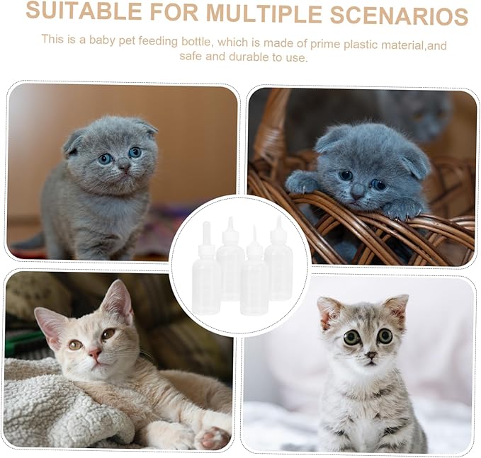 BESPORTBLE 4pcs Pet Feeder Bottle Dog Cat Kitten Puppy Milk Bottle for Easy Feeding and Cleaning