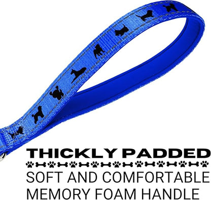 EcoBark Dog Leash - Soft & Reflective Comfort Leash with Padded Handle - Safe, Strong, & Durable for Small, Medium or Large Dogs (Royal Blue)