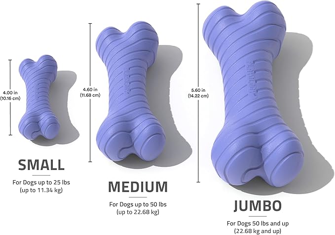 Playology Dog Toys | Dual Layer Bone Durable Chew Toy Bone for Dogs | Jumbo Blueberry Scented Toy - Easy to Clean and Made from Non Toxic Materials