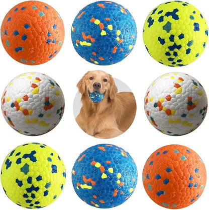Mankoda Dog Balls, 8Pcs Tennis Ball Toys for Aggressive Chewers, Durable Teething Chew Dog Toys, Diameter 3'' Water Toy Fetch Balls, Interactive Dog Balls for Large and Medium Dogs (8 Balls)