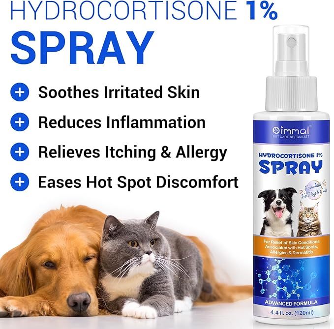 ALIVO Hydrocortisone Spray for Dogs & Cats - Itch Relief Spray & Hot Spot Treatment for Dogs, Supports Irritated Dry Itchy Skin & Skin Allergies, Skin Infections & Irritations Relief - 120ml / 4 oz