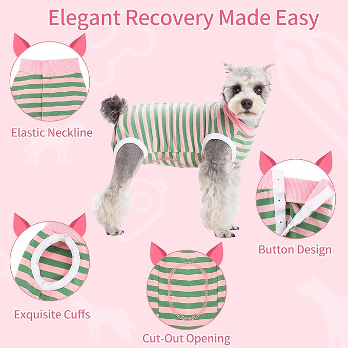 Coppthinktu Dog Surgery Recovery Suit for Dogs Cat Dog Onesie, Dog Recovery Suit Female for Small Medium, Pet Surgical Neuter Post-Surgery Suit E-Collar Alternative Anti Licking Abdominal Wounds