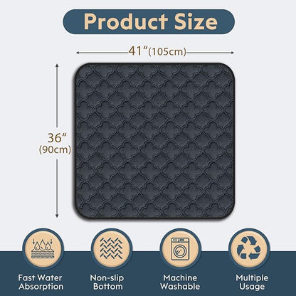 FunFurry Washable Pee Pads for Dogs - 2 Pack Reusable Waterproof Puppy Training Pads, Super Absorbent with Dog Paw Shape Non-Slip Backing (Dark Grey, 36" X 41")