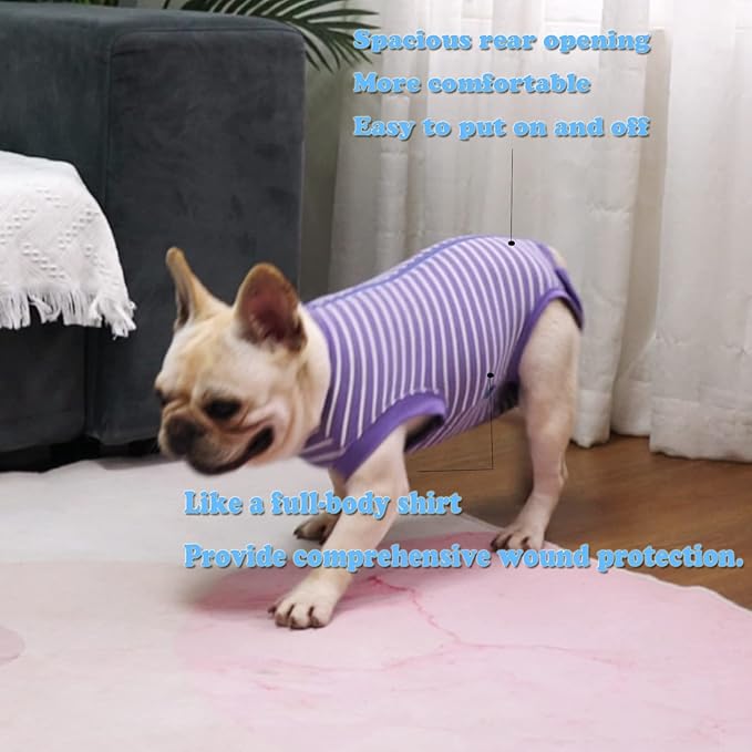 Dog Surgery Recovery Suit - After Spay, Abdominal Wounds Post Surgical Recovery, Anti Licking Breathable Dog Onesies for Small, Medium & Large Pet, Alternative Bandages Cone E-Collar