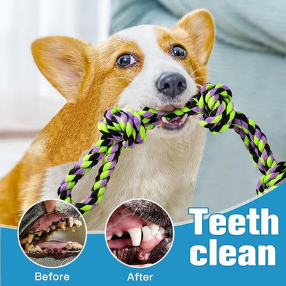UPSKY Dog Rope Toys 2 Nearly Indestructible Dog Toys, Dog Toy for Medium to Large Breed, Dental Cleaning Chew Toys, Dog Tug Toy for Boredom, Dog Teething Toys, Dog Rope Toy for Aggressive Chewers
