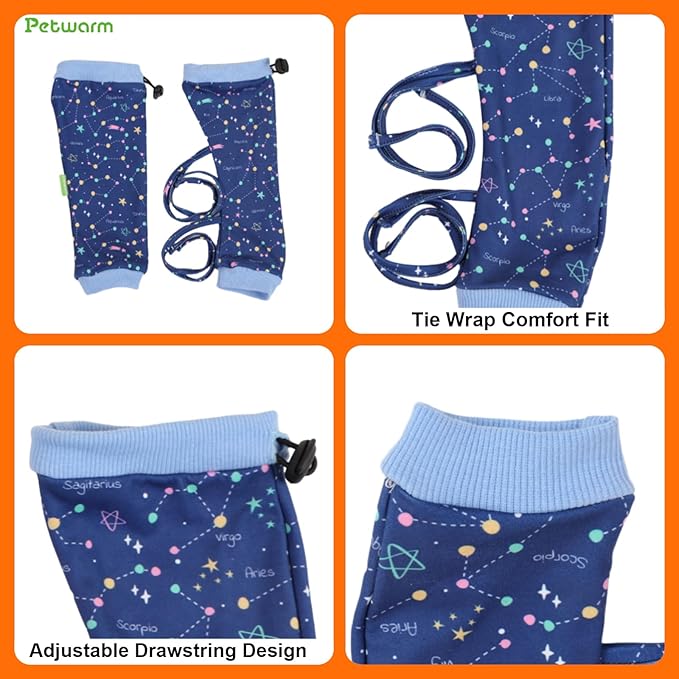 PetWarm Dog Recovery Sleeve 4pcs Set, Dog Leg Sleeve, Ideal for Comfort and Support During Pet Recovery, Suitable for Active or Support Recoverying Pet Use, Blue, L