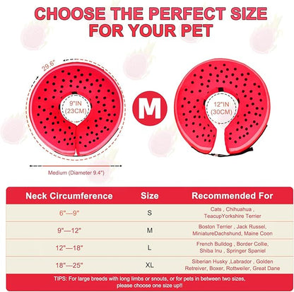 Pitaya Inflatable Dog Donut Collar, Soft Recovery Cone for Large, Medium & Small Dogs & Cats, Adjustable E Collar, Does not Block Pet Vision