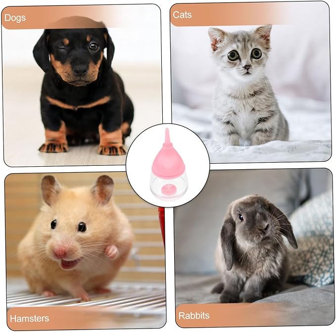 YARNOW Silicone Puppy Kitten Nursing Bottle Nipples Feeding Milk Bottle for Newborn Pets