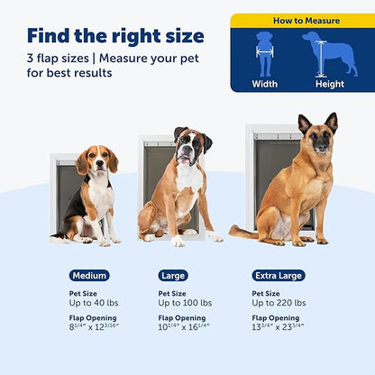 PetSafe Extreme Weather Aluminum Pet Door - Energy-Saving Thermal Barrier Pet Flap with Slide-in Door Locking & Secure Flap Cover - for Dogs Up to 220 Lb - Extra Large