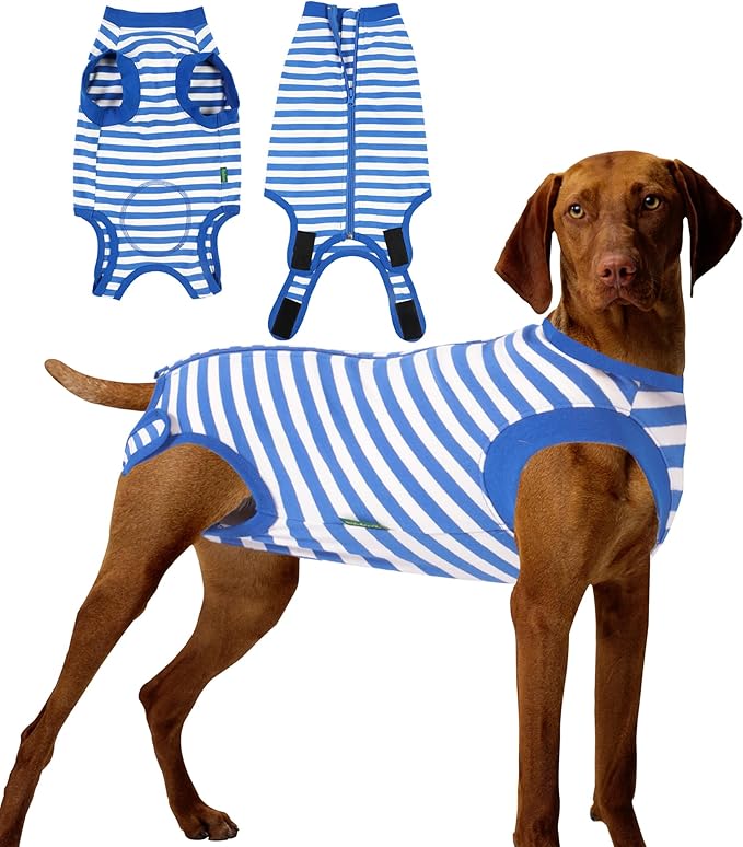 Dog Recovery Suit Surgery Shirt,Large Female Male Wound Protective Suit,Blue XL
