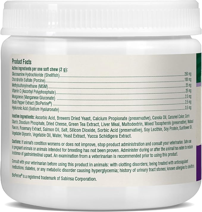 Petnc Hip & Joint Health Supplement for Dogs (90 Chews), Glucosamine Chondroitin MSM Dog Chews with Hyaluronic Acid, Liver Flavored Bone & Joint Support Supplement, For All Breeds