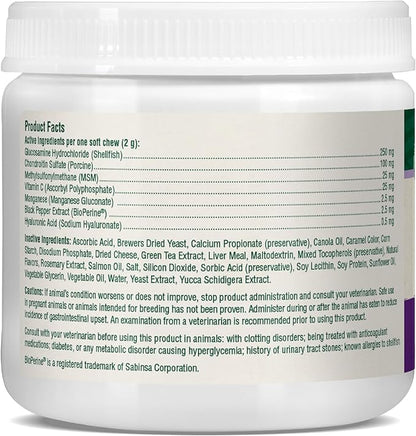 Petnc Hip & Joint Health Supplement for Dogs (90 Chews), Glucosamine Chondroitin MSM Dog Chews with Hyaluronic Acid, Liver Flavored Bone & Joint Support Supplement, For All Breeds