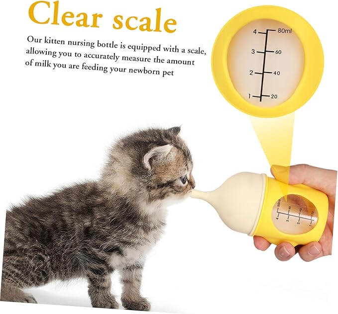 Newborn Kitten Puppy Nursing Bottle with Ergonomic Grip Clear Scale Clean Small Animal Feeding Tool for Animal Milk