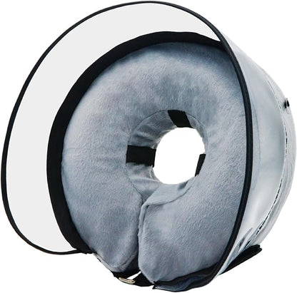 MRSOHRET Dog Cone, Dog Surgery Collar, Inflatable Cones for Small Medium Large Dogs, Grey Recovery Collar, Does not Impede Vision (XL Grey)