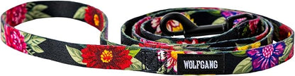 Wolfgang Heavy Duty Dog Leash, Pull-Tested to Over 800 lbs for Walking & Training, DarkFloral Print, Small