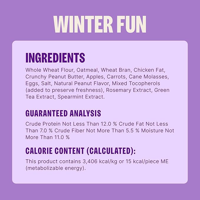 Wellness Old Mother Hubbard Winter Fun P-Nuttier Dog Biscuits, Natural, Seasonal Holiday Treat, Peanut Butter Flavor, 16 oz Bag
