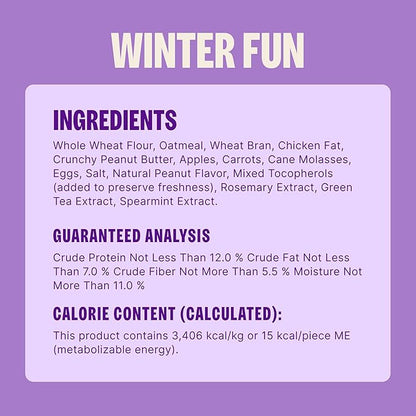 Wellness Old Mother Hubbard Winter Fun P-Nuttier Dog Biscuits, Natural, Seasonal Holiday Treat, Peanut Butter Flavor, 16 oz Bag