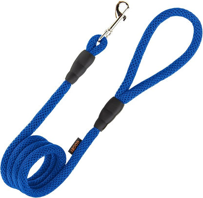 Gooby Mesh Leash - Blue, 4 FT - Breathable Mesh 4 Foot Leash for Small Dogs with Bolt Snap Clasp - On The Go Dog Leashes for Small, Medium, and Large Dogs