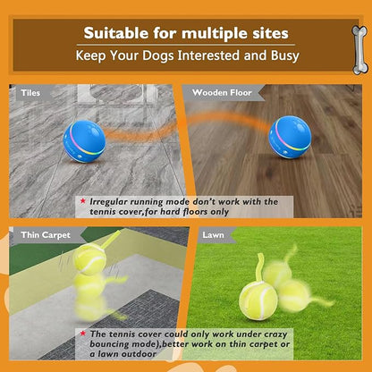 PetDroid Interactive Dog Toys Dog Ball,[Newly Upgraded] Durable Motion Activated Automatic Rolling Ball Toys for/Small/Medium/Large Dogs,USB Rechargeable (Blue)