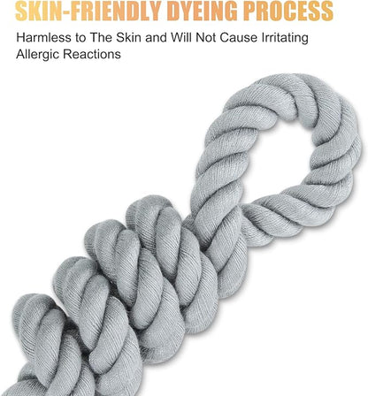 Dog Leash 6 FT Handmade Braided Cotton Rope Leashes for Small Medium and Large Dogs, New Golden Heavy Duty Metal Clasp, Grey