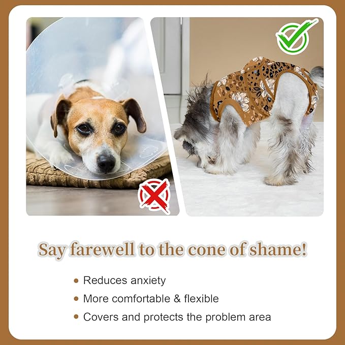 Recovery Suit for Dogs After Surgery,Female Male Dog Onesie for Spay Neuter,Substitute E-Collar & Cone,Anti-Licking Breathable Onesie for Small Medium Large Dogs