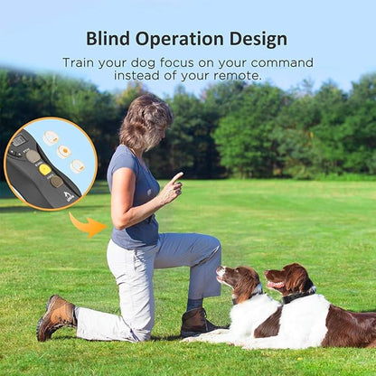 PATPET 2 Dogs Training Collar with Remote - IPX7 Waterproof Shock Collar for 2 Dogs with 3 Modes (Beep/Vibration/16 Levels Static), 3000FT Rechargeable E Collar for Medium Large Dogs (10-140 lbs)