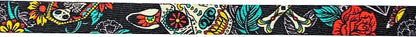 Wolfgang Heavy Duty Martingale Dog Collar with Quick Release Nylon Buckle for Walking & Training, LosMuertos Print, Small