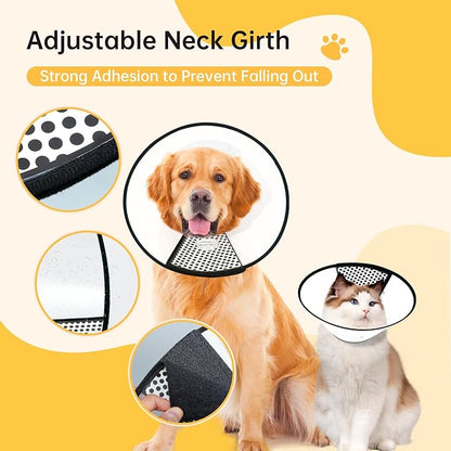Dog Cone Collar for Surgery Recovery, Adjustable Soft Elizabethan Collar, Anti-Lick Protective Neck E-Collar for Dogs S