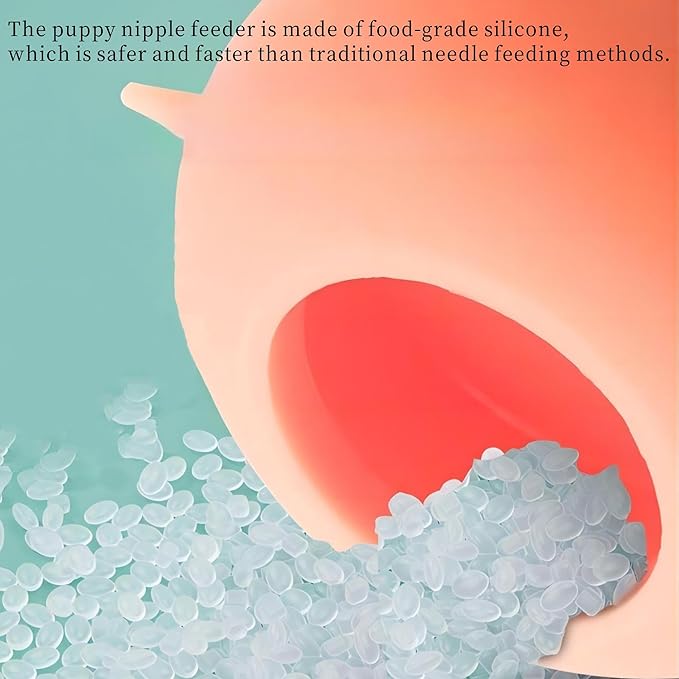 Puppy Feeder Milk Bowl, Silicone Bottle with 3 Nipples for Dogs Cats Puppies Kittens Nursing Station