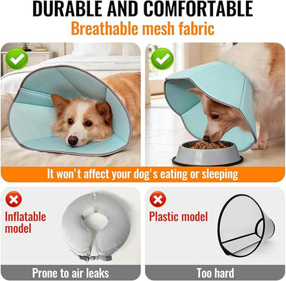 MAXFUT Dog Cone Collar,Soft Cone for Dogs to Stop Licking After Surgery,Non Inflatable Dog Donut Cone (Pink, L)
