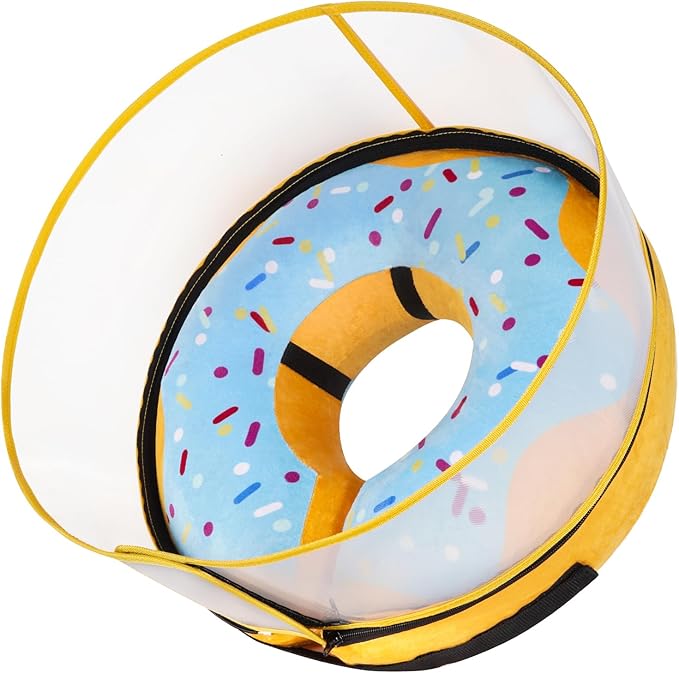 CNEO Inflatable Dog Cone Collar with Detachable Enhanced Anti-Licking Shield, Soft Neck Donut Collar for Dogs After Surgery, Adjustable Dog Cone Alternative for Large Medium Small Dogs & Cats