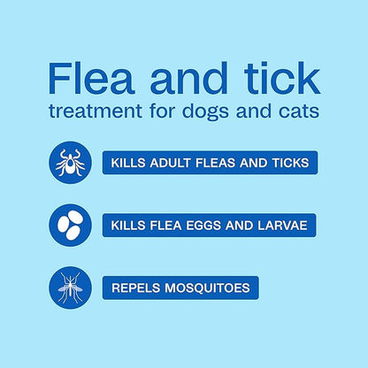 ADAMS Plus Flea & Tick Dog and Cat Spray, Kills Fleas & Ticks, Repels Mosquitoes, Prevents Flea Infestations for up to 2 Months, Flea Treatment for Dogs, Cats, Puppies, & Kittens, 16 Fl oz